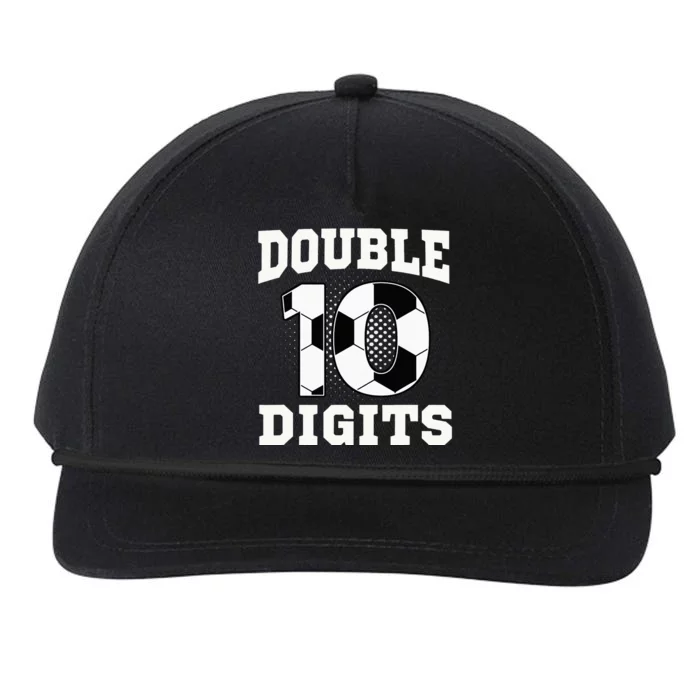 Double Digits Birthday 10 Soccer 10th Bday Snapback Five-Panel Rope Hat