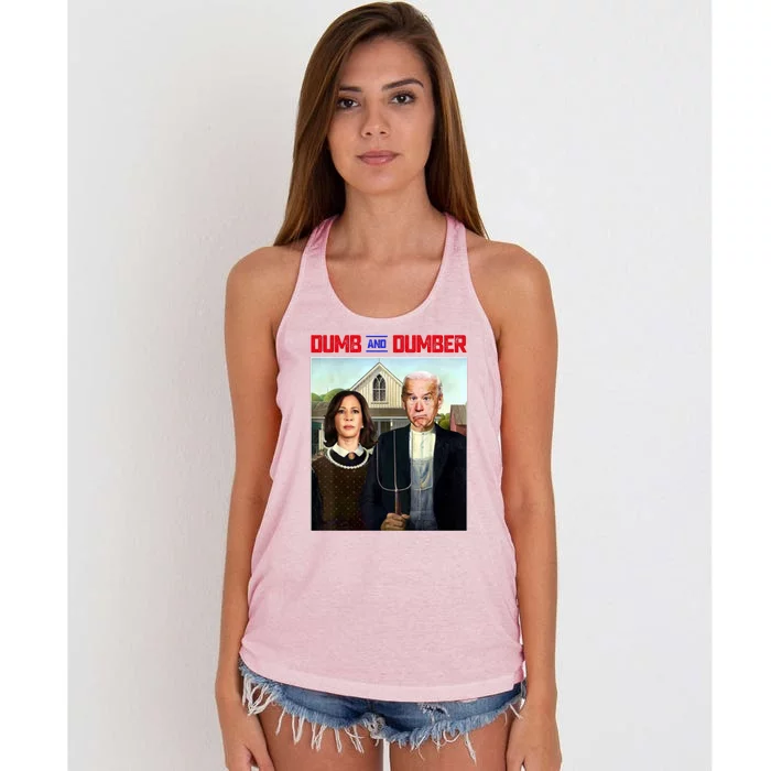 Dumb & Dumber Biden Harris Women's Knotted Racerback Tank