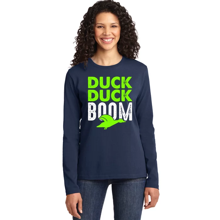 Duck Duck Boom Ladies Long Sleeve Shirt