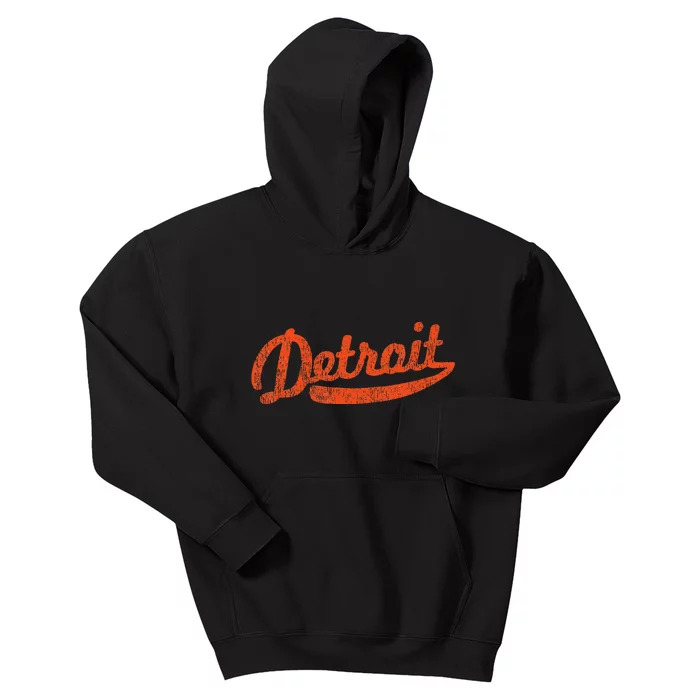 Distressed Detroit Baseball Stuff Vintage Detroit Kids Hoodie