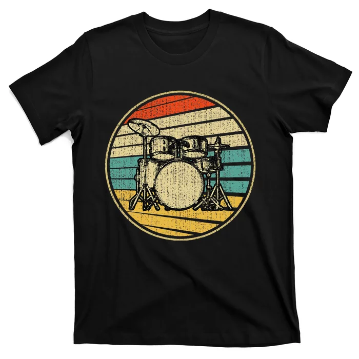 Drums Drummer Band Drumset Retro Drum Set 70s 80s T-Shirt