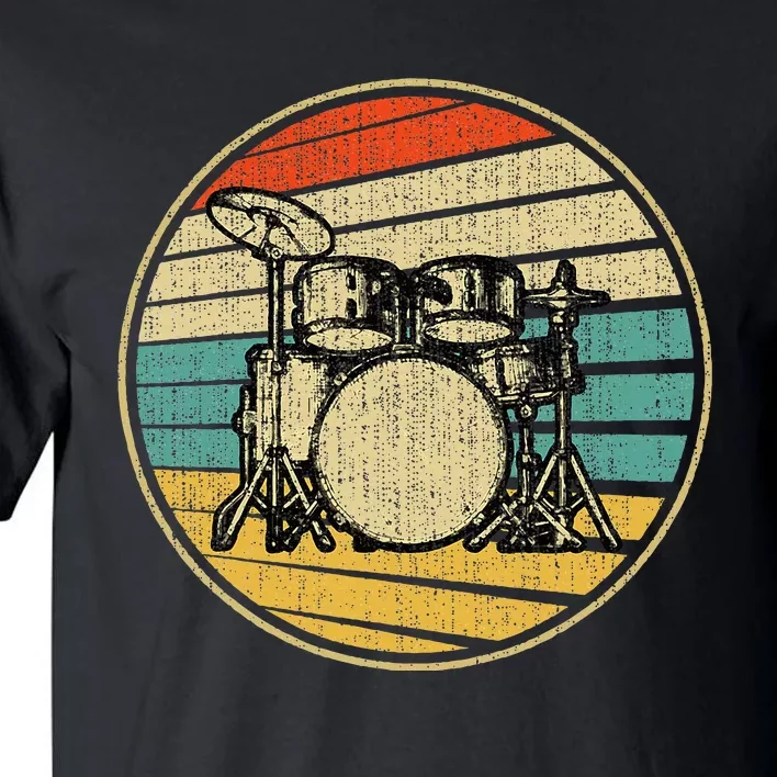 Drums Drummer Band Drumset Retro Drum Set 70s 80s Tall T-Shirt