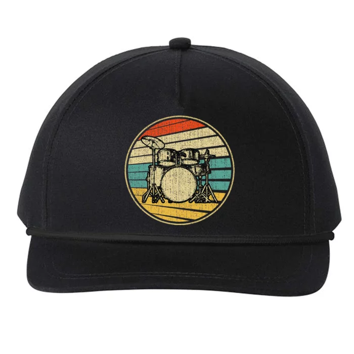 Drums Drummer Band Drumset Retro Drum Set 70s 80s Snapback Five-Panel Rope Hat