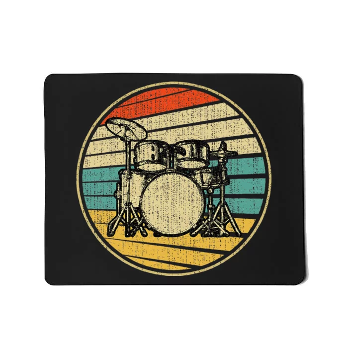 Drums Drummer Band Drumset Retro Drum Set 70s 80s Mousepad