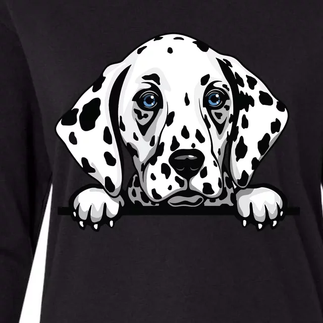 Dalmatian Dog Breed Popping Up Fun Dalmatian Owner Womens Cotton Relaxed Long Sleeve T-Shirt