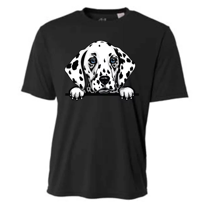 Dalmatian Dog Breed Popping Up Fun Dalmatian Owner Cooling Performance Crew T-Shirt