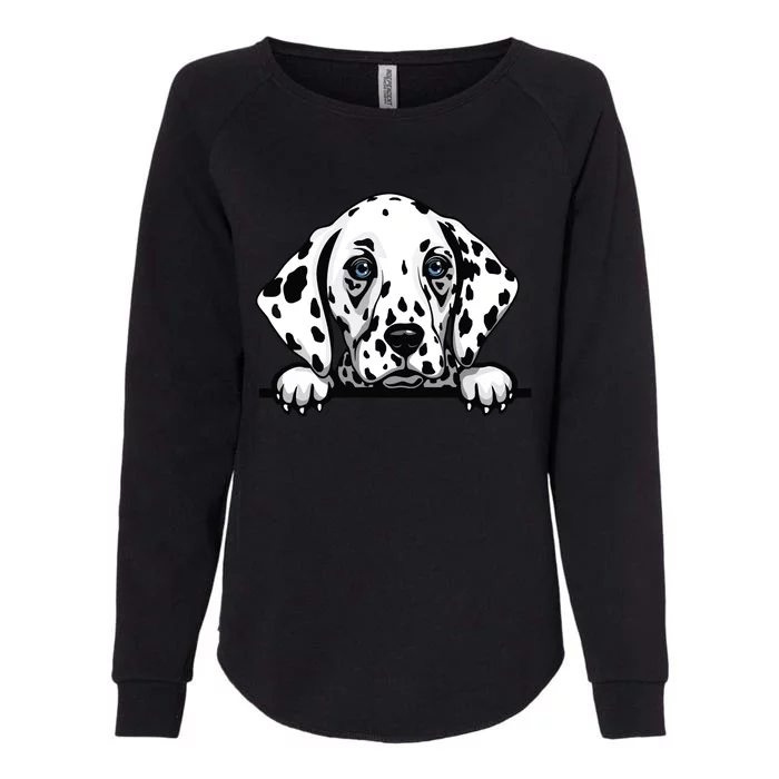 Dalmatian Dog Breed Popping Up Fun Dalmatian Owner Womens California Wash Sweatshirt