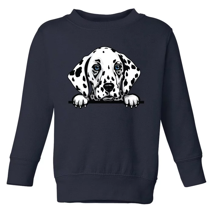 Dalmatian Dog Breed Popping Up Fun Dalmatian Owner Toddler Sweatshirt