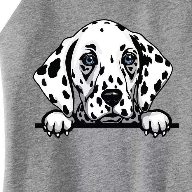 Dalmatian Dog Breed Popping Up Fun Dalmatian Owner Women’s Perfect Tri Rocker Tank