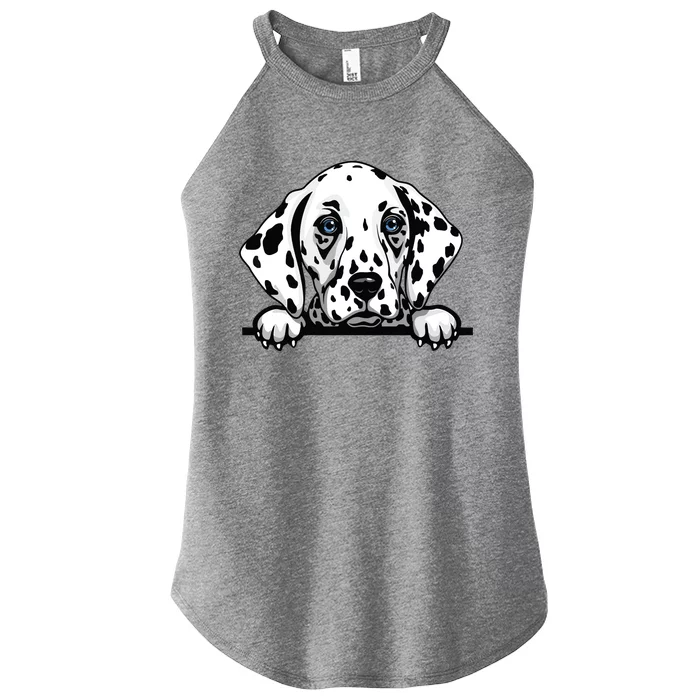 Dalmatian Dog Breed Popping Up Fun Dalmatian Owner Women’s Perfect Tri Rocker Tank