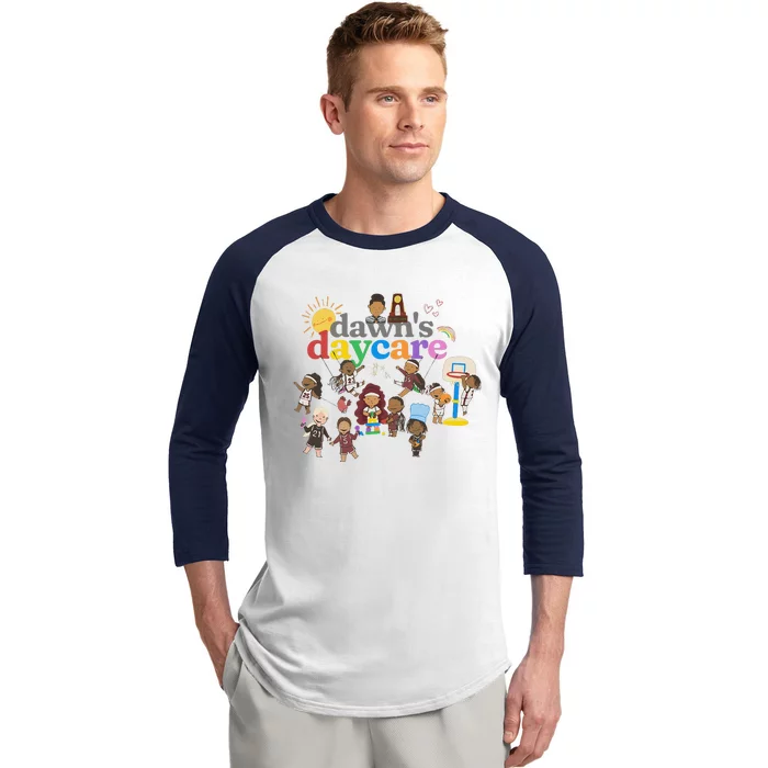 DawnS Daycare Basketball Cute Funny Baseball Sleeve Shirt