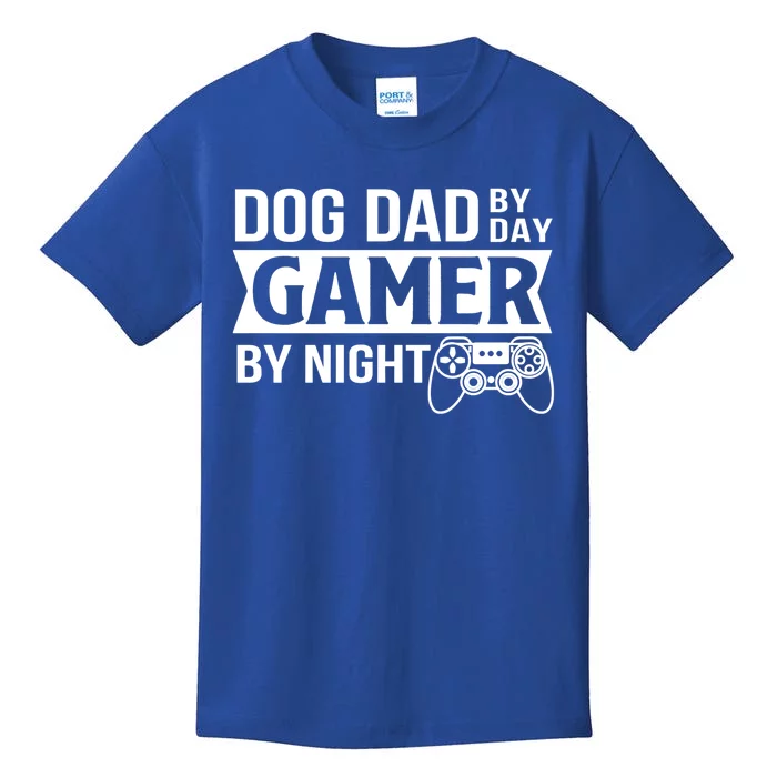 Dog Dad By Dad Gamer By Night Funny Dog Dad Gamer Gaming Gift Kids T-Shirt