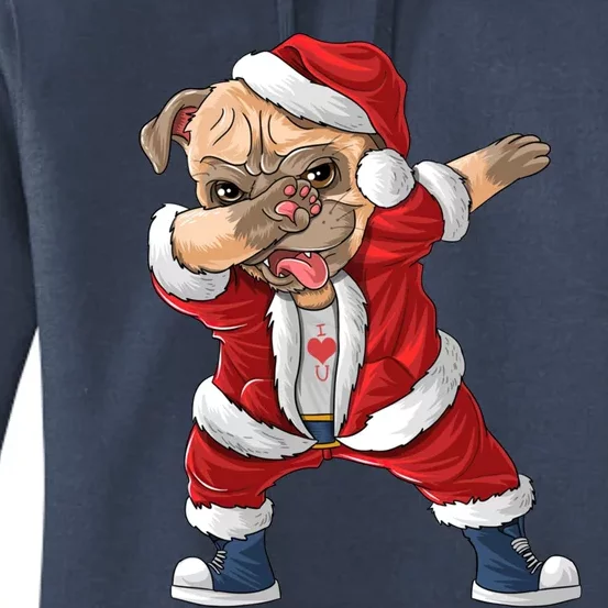 Dabbing Dog Bulldog Dab Dance Xmas Pajama Merry Christmas Cute Gift Women's Pullover Hoodie