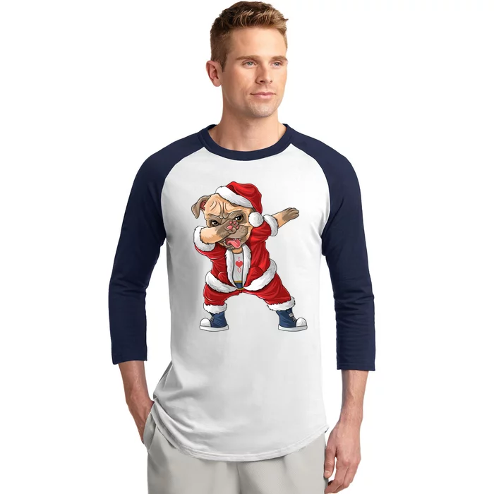 Dabbing Dog Bulldog Dab Dance Xmas Pajama Merry Christmas Cute Gift Baseball Sleeve Shirt