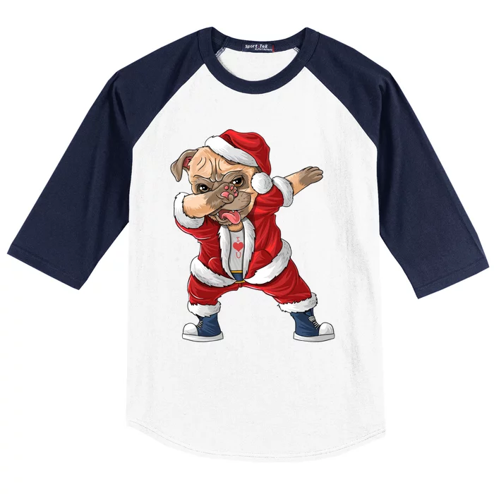 Dabbing Dog Bulldog Dab Dance Xmas Pajama Merry Christmas Cute Gift Baseball Sleeve Shirt