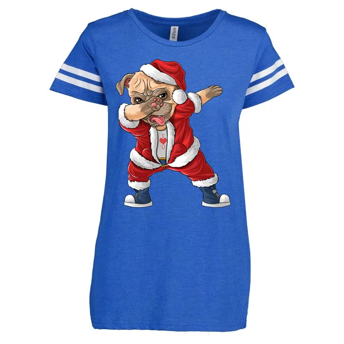 Dabbing Dog Bulldog Dab Dance Xmas Pajama Merry Christmas Cute Gift Enza Ladies Jersey Football T-Shirt