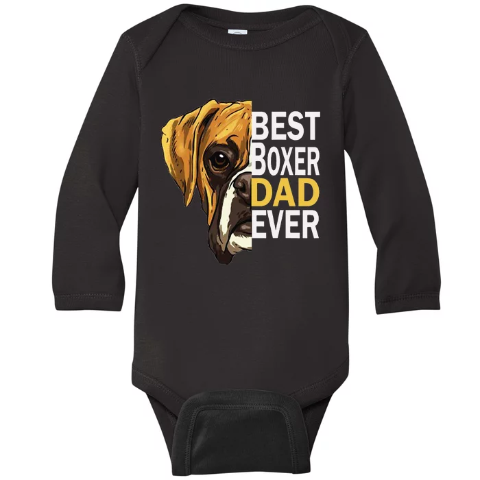 Dog dad, best dog dad ever, dog dad boxer dad Baby Long Sleeve Bodysuit