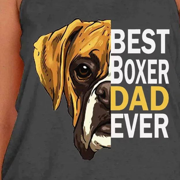 Dog dad, best dog dad ever, dog dad boxer dad Women's Knotted Racerback Tank