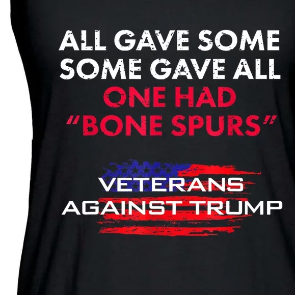 Anti trump Draft Dodger Bone Spurs For Vets Veterans  Gift Ladies Essential Flowy Tank