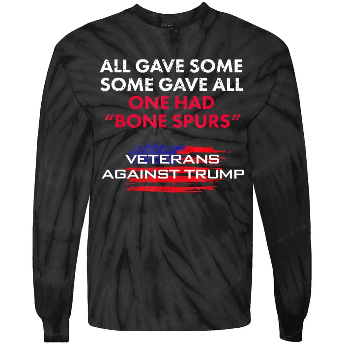 Anti trump Draft Dodger Bone Spurs For Vets Veterans  Gift Tie-Dye Long Sleeve Shirt