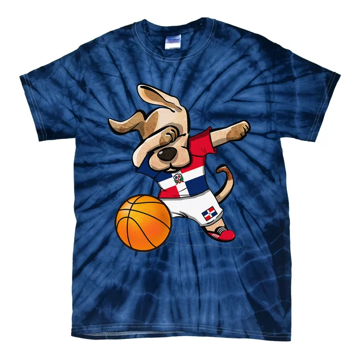 Dog Dabbing Basketball Dominican Republic Jersey Tie-Dye T-Shirt