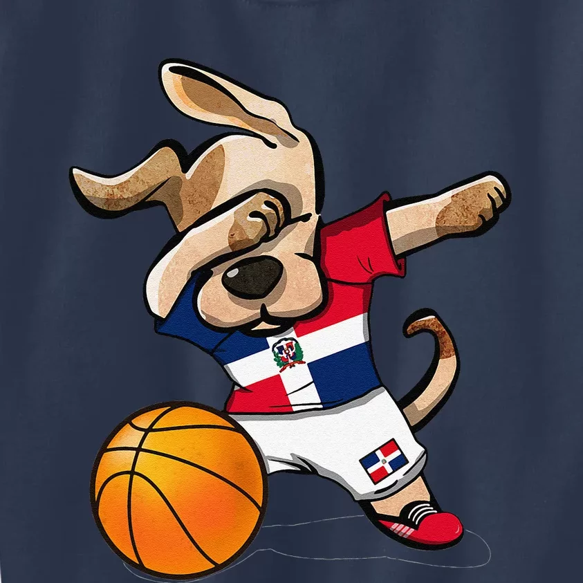 Dog Dabbing Basketball Dominican Republic Jersey Kids Sweatshirt