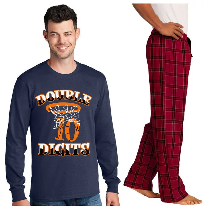 Double Digits Birthday Decorations Boy 10 Basketball 10th Long Sleeve Pajama Set