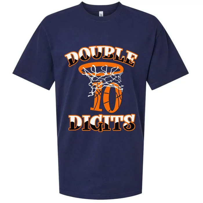 Double Digits Birthday Decorations Boy 10 Basketball 10th Sueded Cloud Jersey T-Shirt