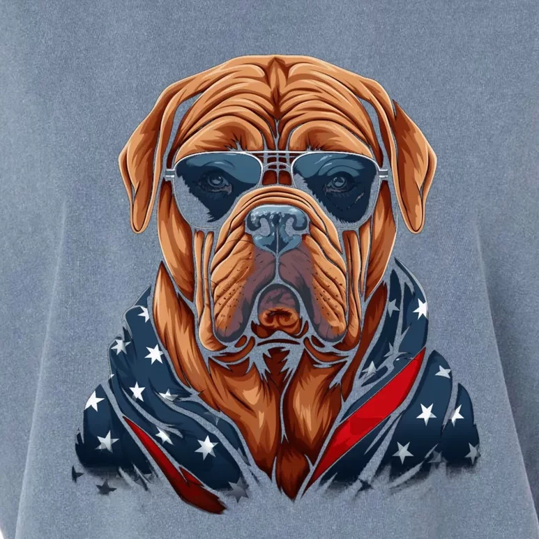 Dogue De Bordeaux American Flag USA Tee 4th July Gifts Garment-Dyed Women's Muscle Tee