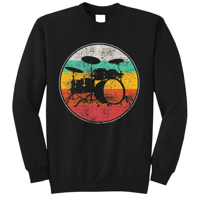 Drums Drummer Band Drumset Retro Vintage Tall Sweatshirt