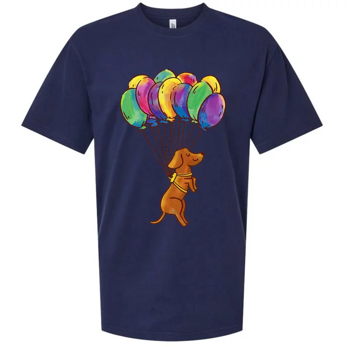 Dachshund Dog Balloons Pet Sueded Cloud Jersey T-Shirt