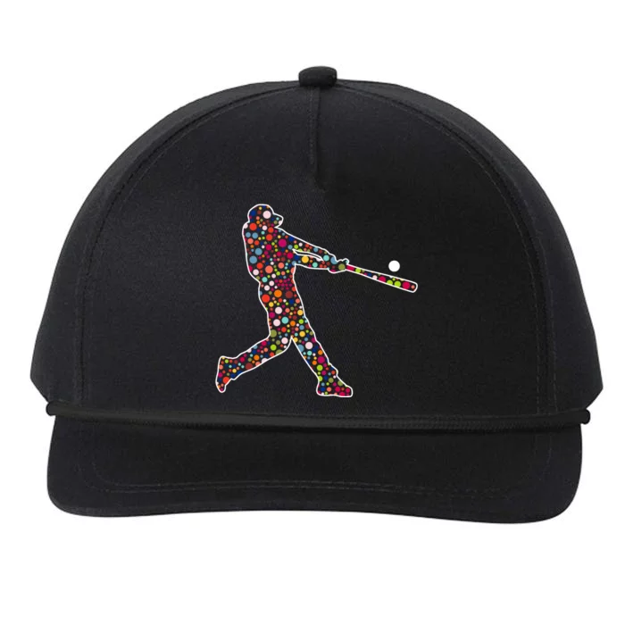 Dot Day Baseball Player Swing Snapback Five-Panel Rope Hat