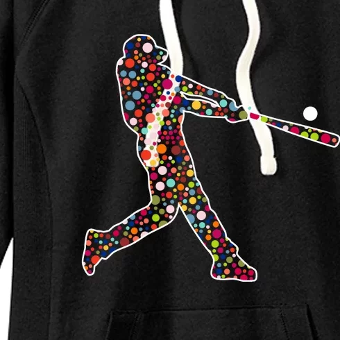 Dot Day Baseball Player Swing Women's Fleece Hoodie