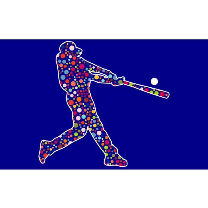 Dot Day Baseball Player Swing Bumper Sticker