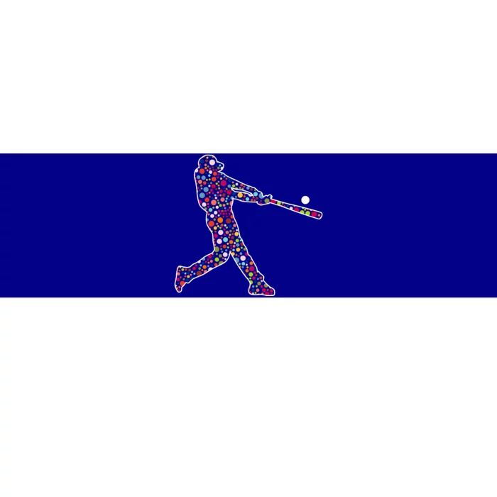 Dot Day Baseball Player Swing Bumper Sticker