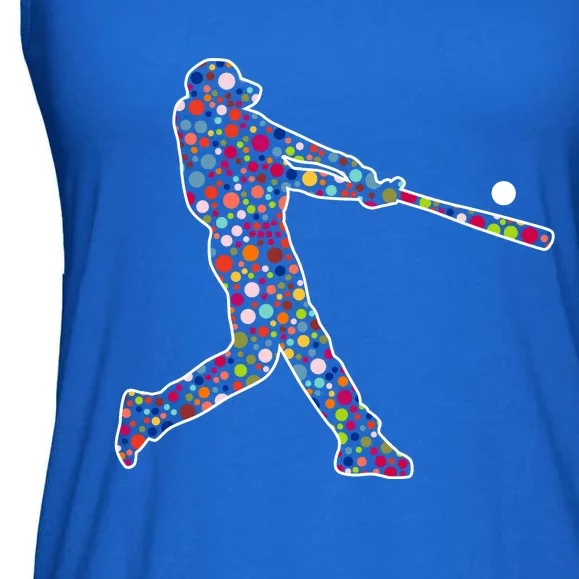 Dot Day Baseball Player Swing Ladies Essential Flowy Tank