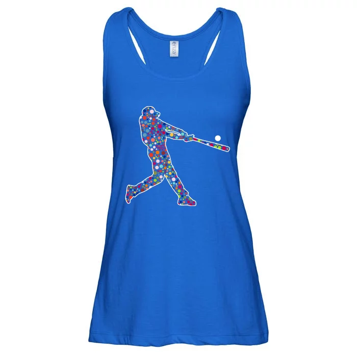 Dot Day Baseball Player Swing Ladies Essential Flowy Tank