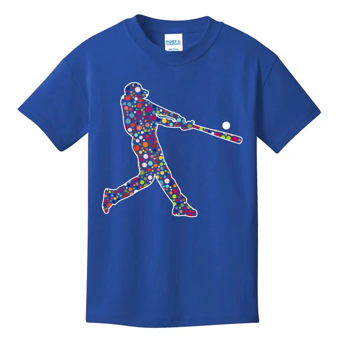 Dot Day Baseball Player Swing Kids T-Shirt