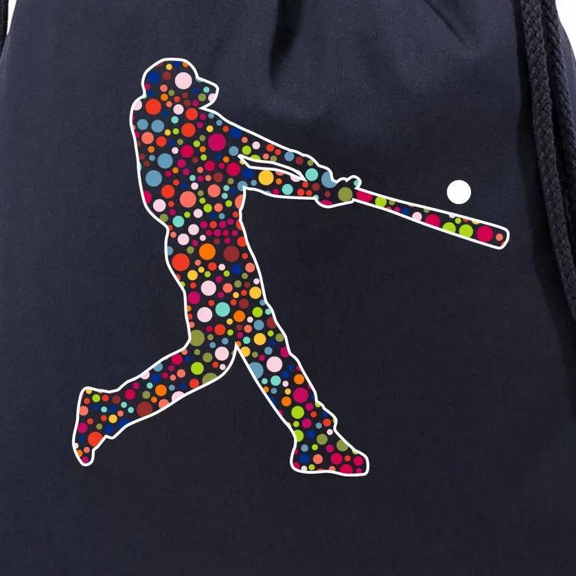 Dot Day Baseball Player Swing Drawstring Bag