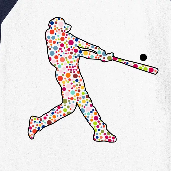 Dot Day Baseball Player Swing Baseball Sleeve Shirt