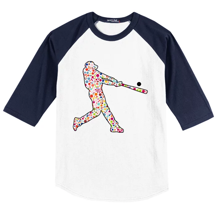 Dot Day Baseball Player Swing Baseball Sleeve Shirt