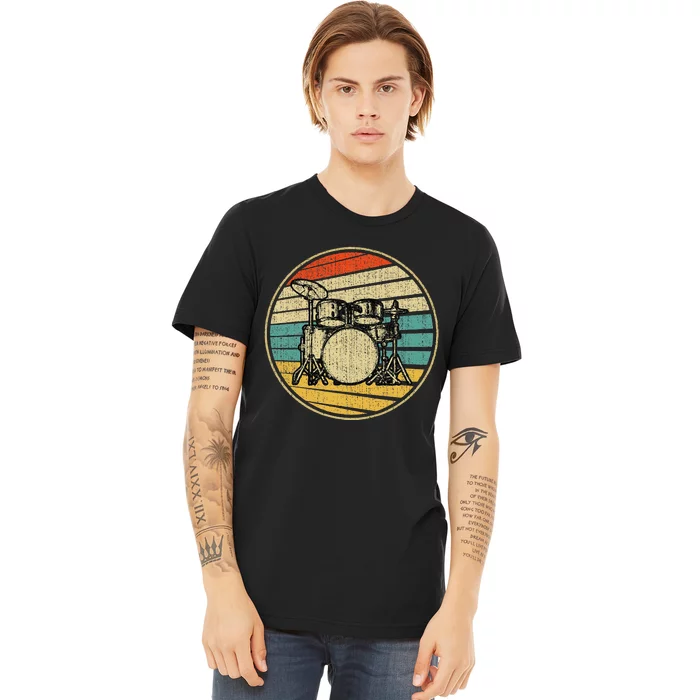 Drums Drummer Band Drumset Retro Vintage Drum Set 70s 80s Premium T-Shirt