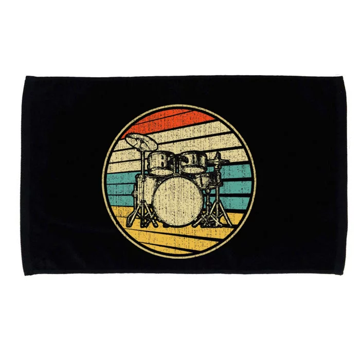 Drums Drummer Band Drumset Retro Vintage Drum Set 70s 80s Microfiber Hand Towel