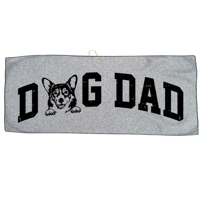 Dog Dad Corgi Lover Large Microfiber Waffle Golf Towel