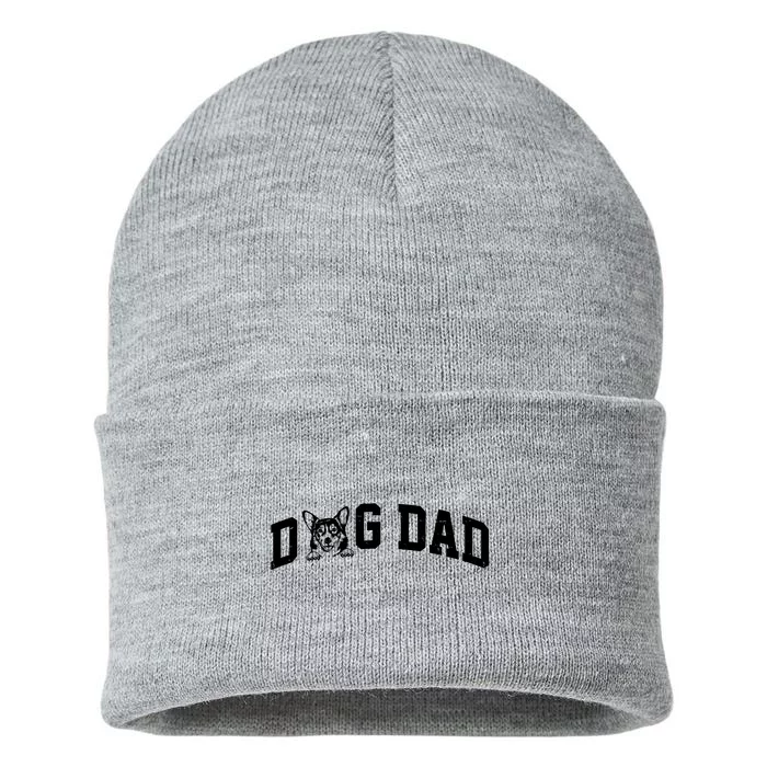 Dog Dad Corgi Lover Sustainable Knit Beanie