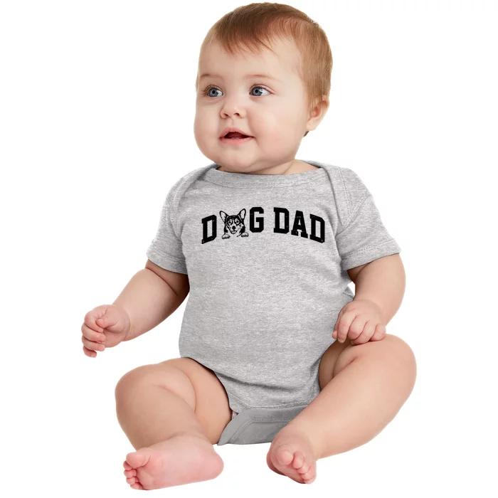 Dog Dad Corgi Lover Baby Bodysuit