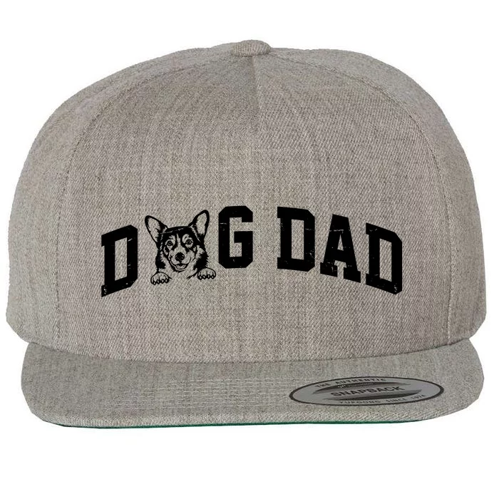 Dog Dad Corgi Lover Wool Snapback Cap