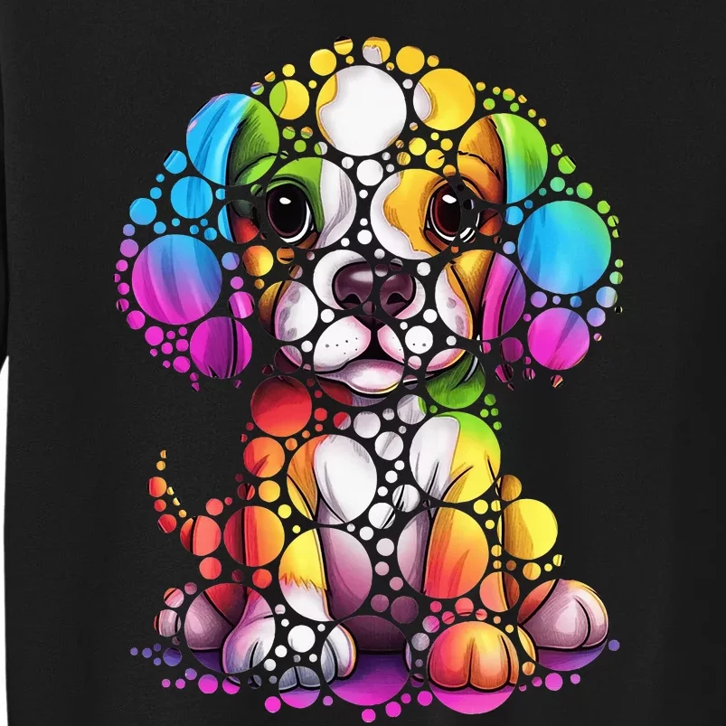 Dot Day Colorful Dog International Dots Day Teacher Tall Sweatshirt