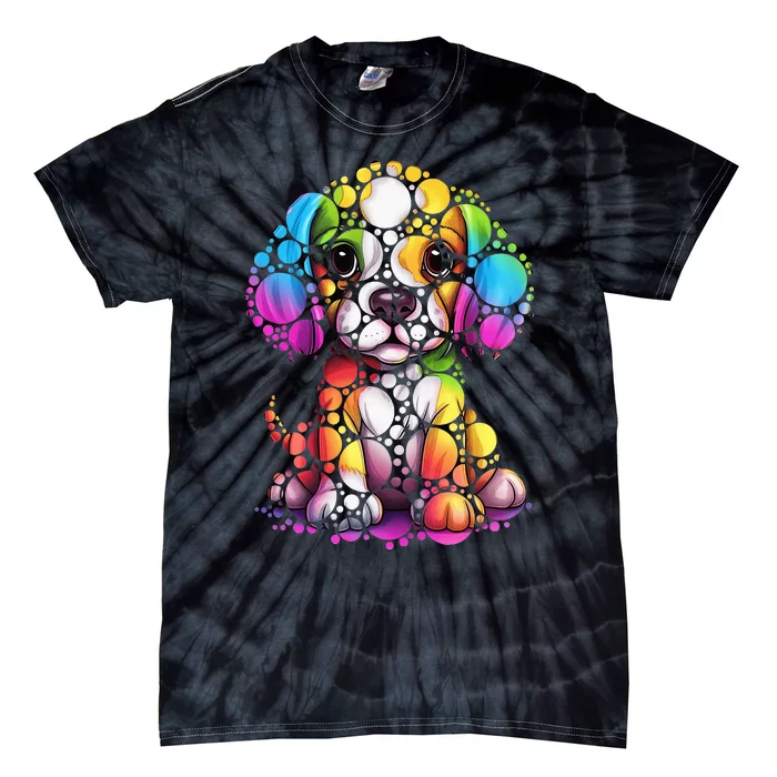 Dot Day Colorful Dog International Dots Day Teacher Tie-Dye T-Shirt