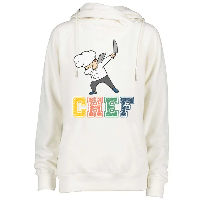 Dab Dabbing Chef Cooking Guru Funny Cook Retro Culinary Gift Womens Funnel Neck Pullover Hood